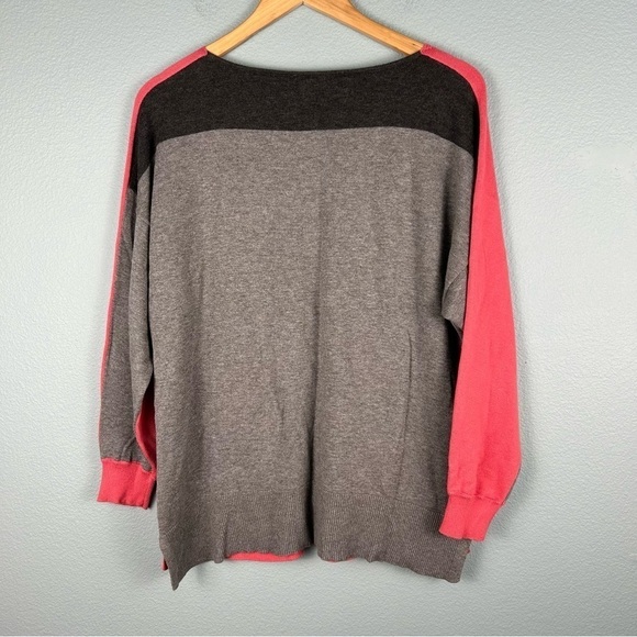 Vince Camuto Pink And Grey Color Block Tunic Top Size L - Picture 2 of 6